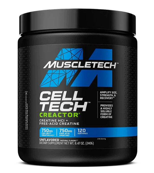 MuscleTech Cell Tech Creactor, Unflavoured - 240 grams | High-Quality Creatine Supplements | MySupplementShop.co.uk