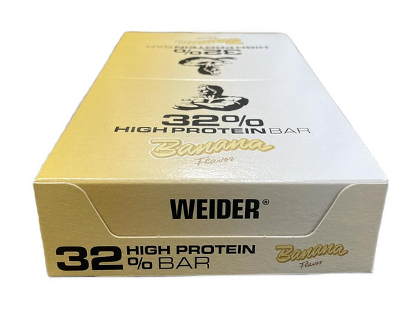 32% High Protein Bar, Banana - 12 x 60g by Weider at MYSUPPLEMENTSHOP.co.uk