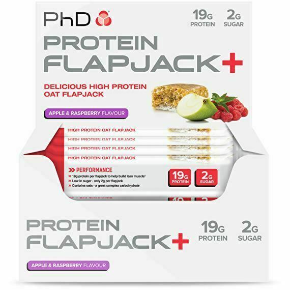 PhD Nutrition Protein Flapjacks 12x75g Apple & Raspberry | High-Quality Protein Bars | MySupplementShop.co.uk